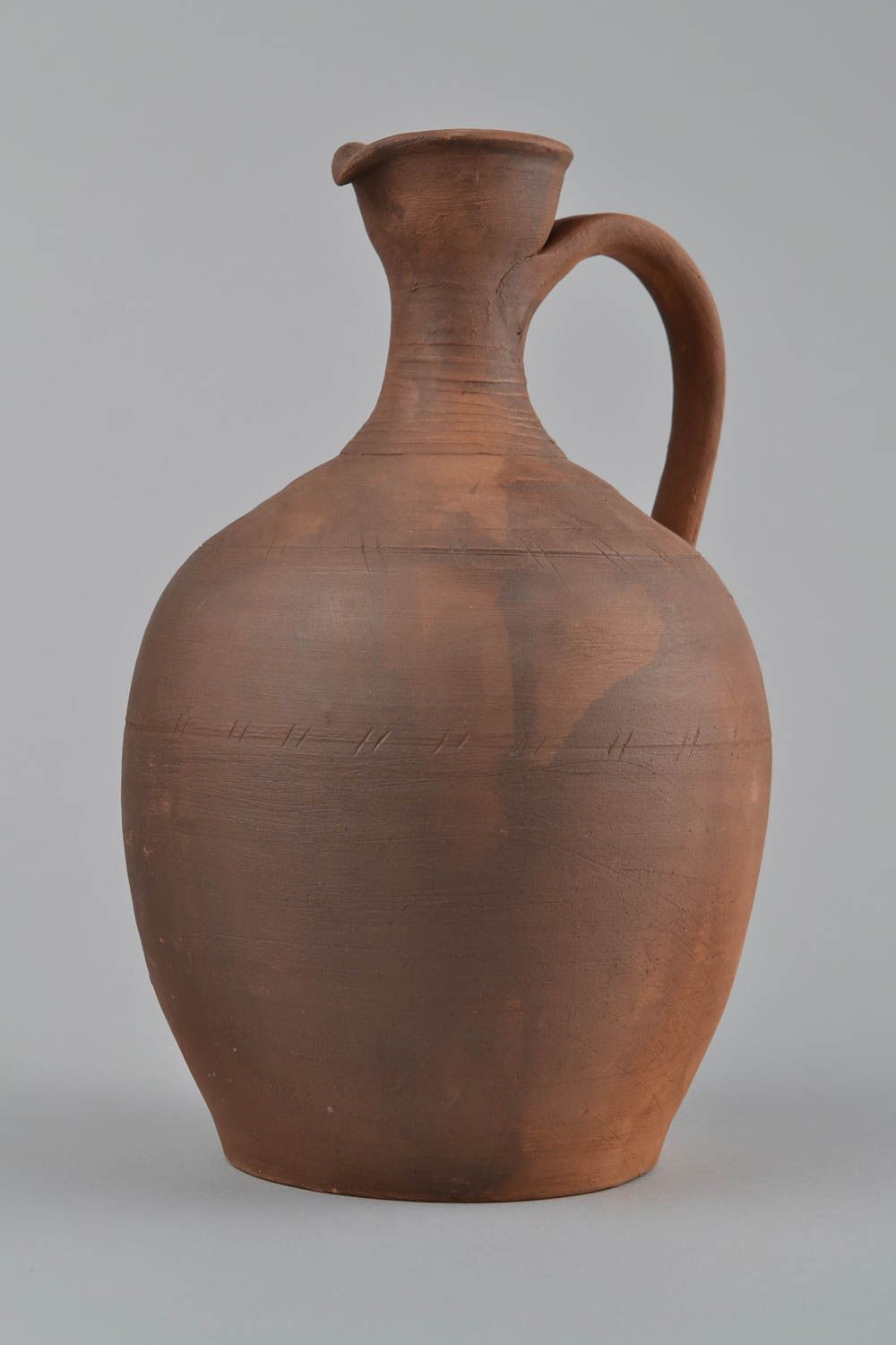 Clay lead-free 80 oz handmade old Greek style 11 wine pitcher 2,55 lb photo 3