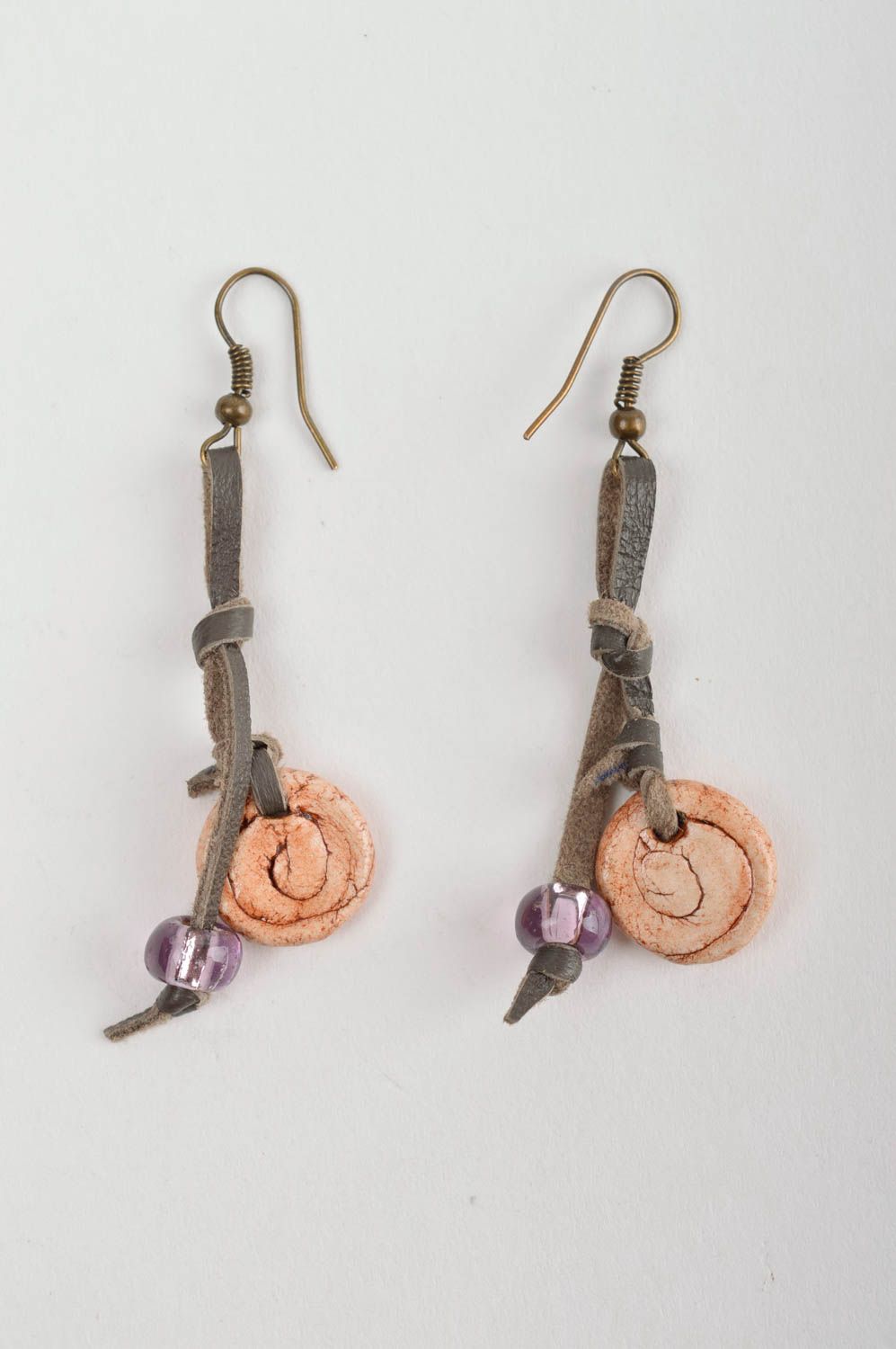 Beautiful handmade plastic earrings fashion accessories artisan jewelry  photo 3