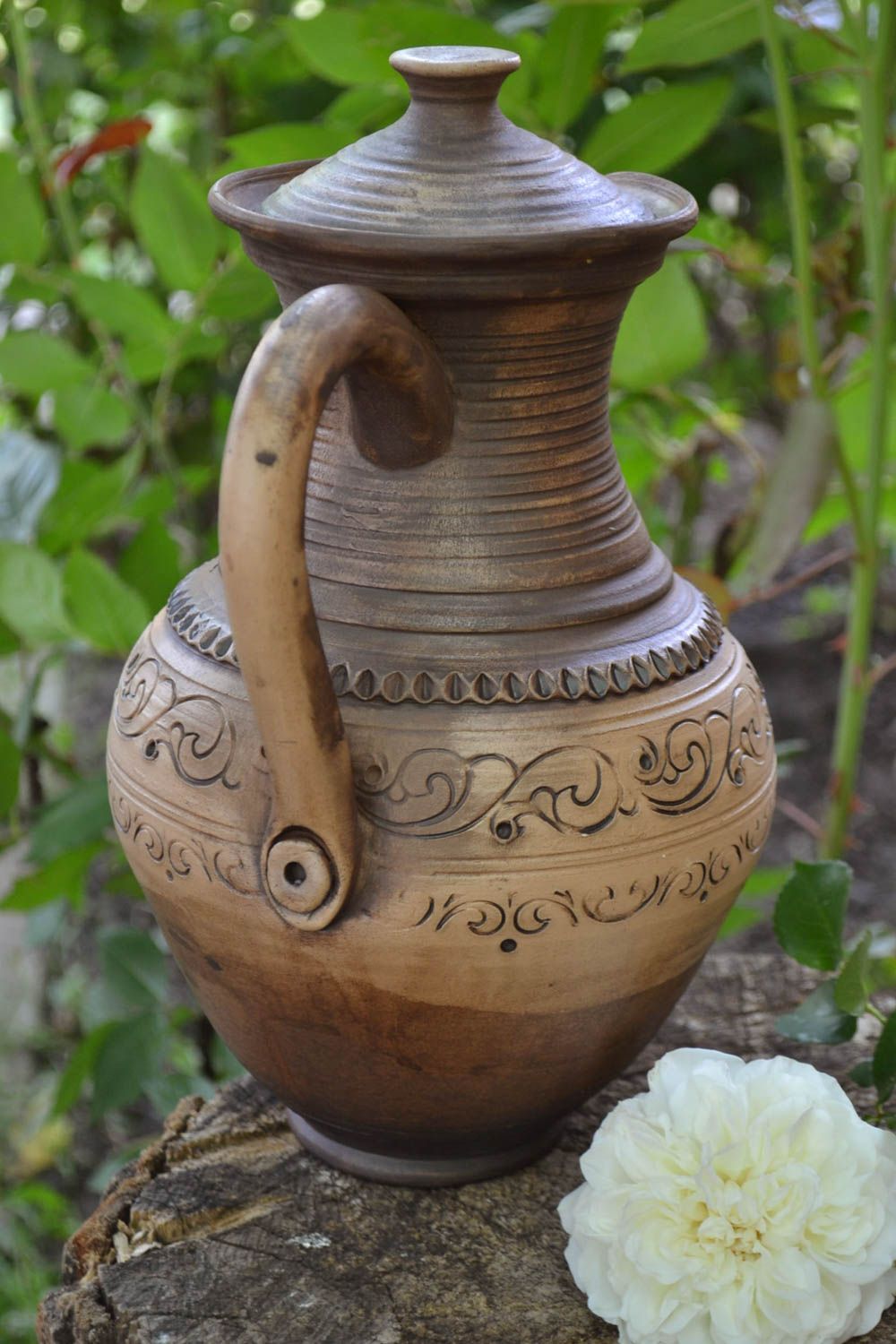 Brocca in ceramica fatta a mano contenitore per acqua utensili da cucina
 foto 1