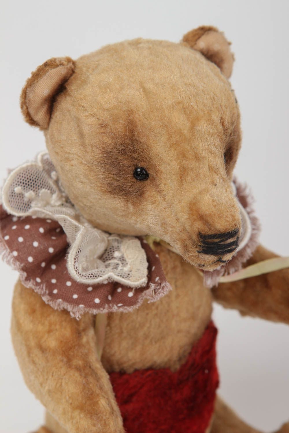 Handmade bear in vintage style unusual designer soft toy cute plush toy photo 3