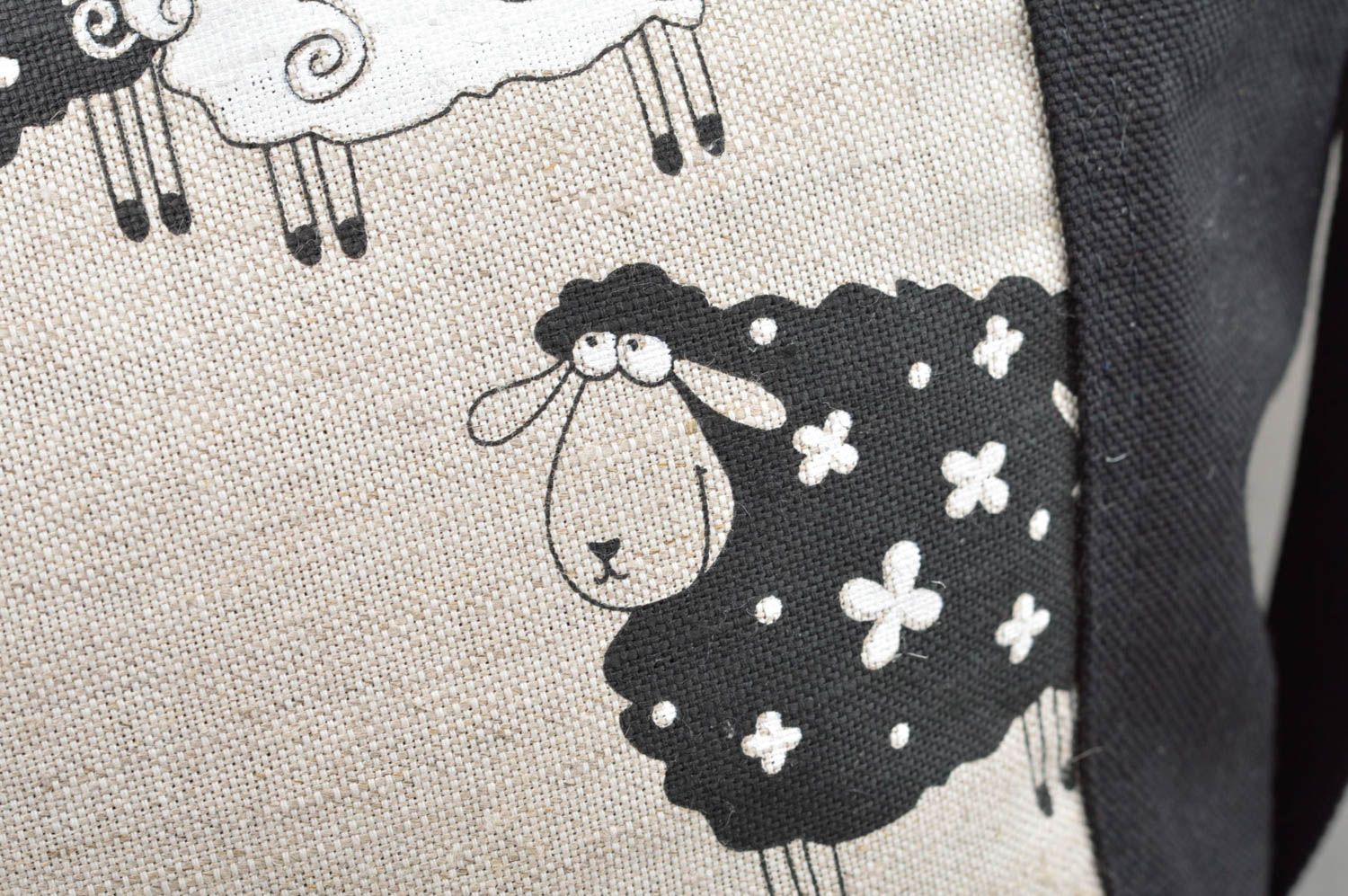 Sac bandoulière fait main sac à main grand en lin avec doublure Cadeau original photo 5