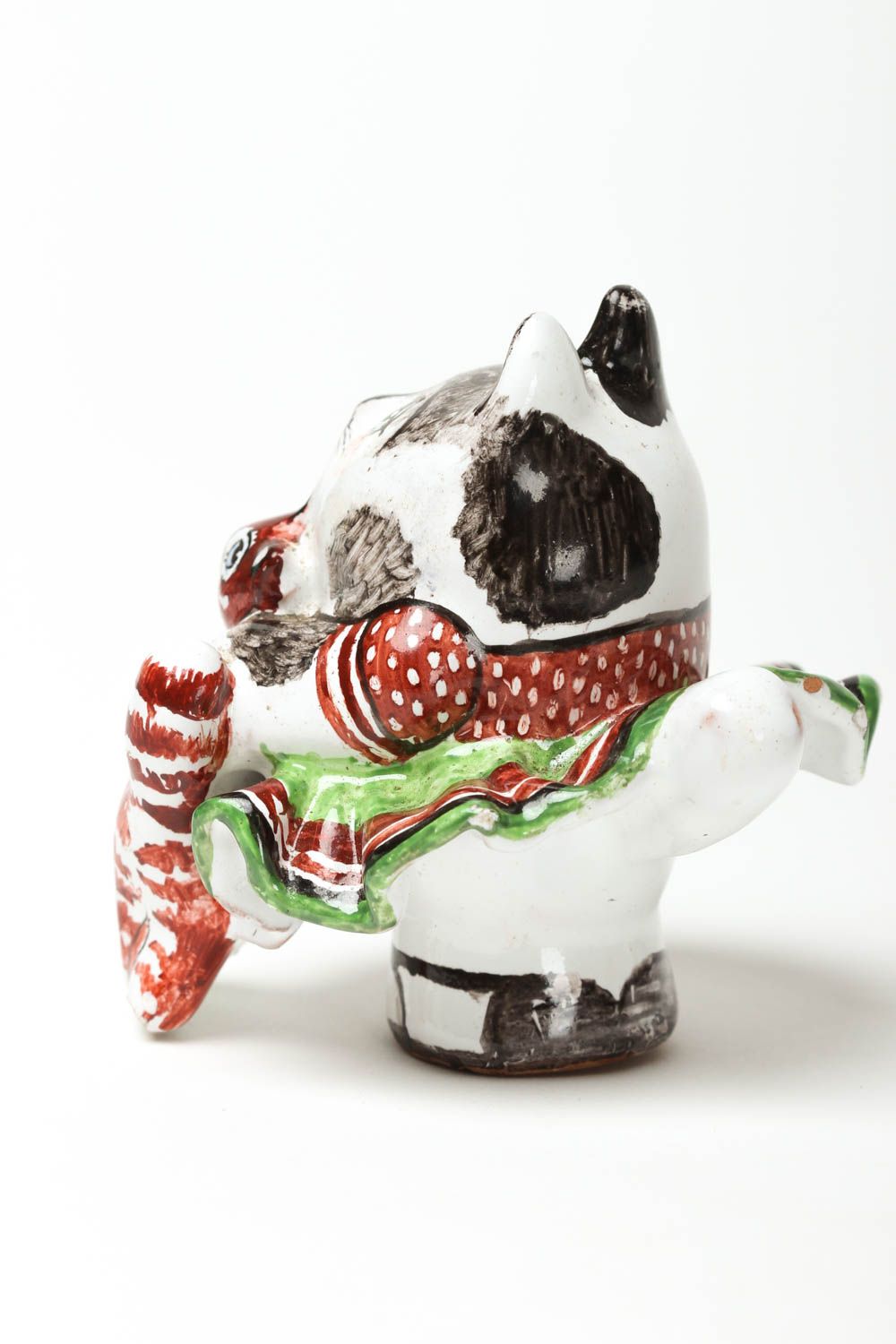 Статуэтка для декора ручной работы статуэтка животного фигурка из глины кошка фото 4