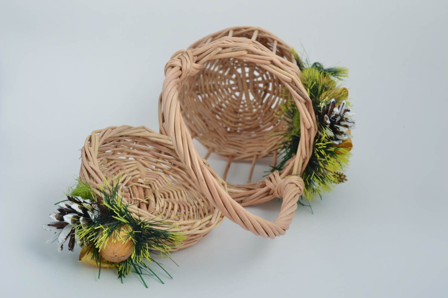 Handmade decorative basket woven basket Easter basket ideas designer accessories photo 4