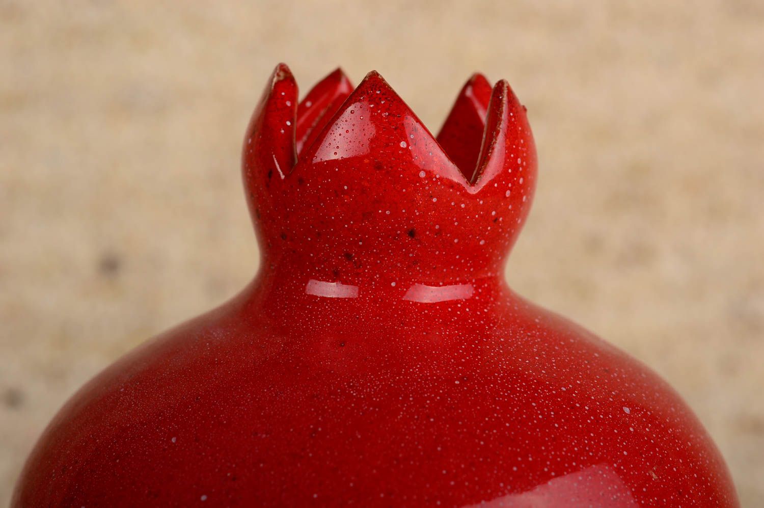 5 inches ceramic vase in the shape of red hot pomegranate 0,77 lb photo 3