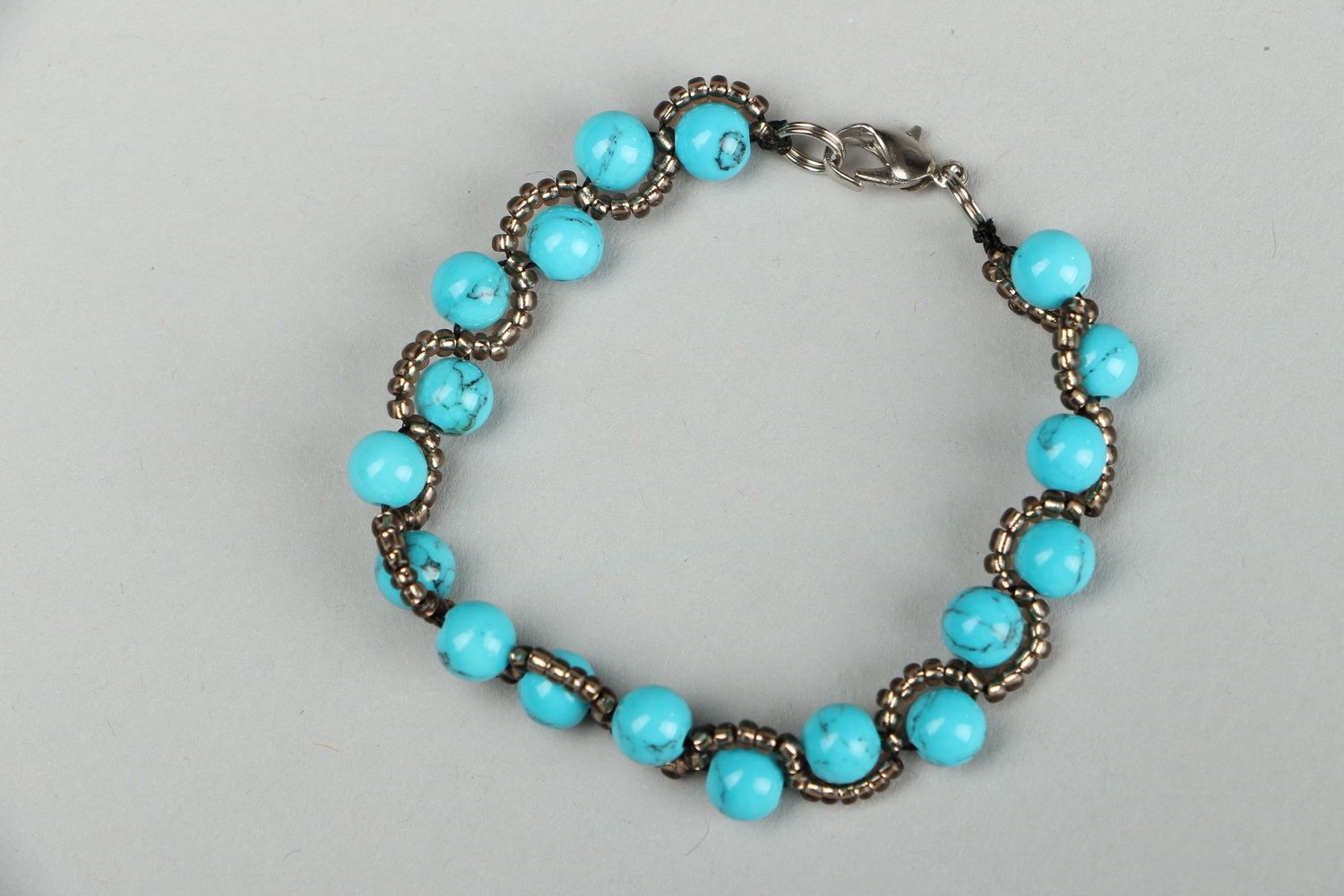 Handmade bracelet with turquoise photo 2