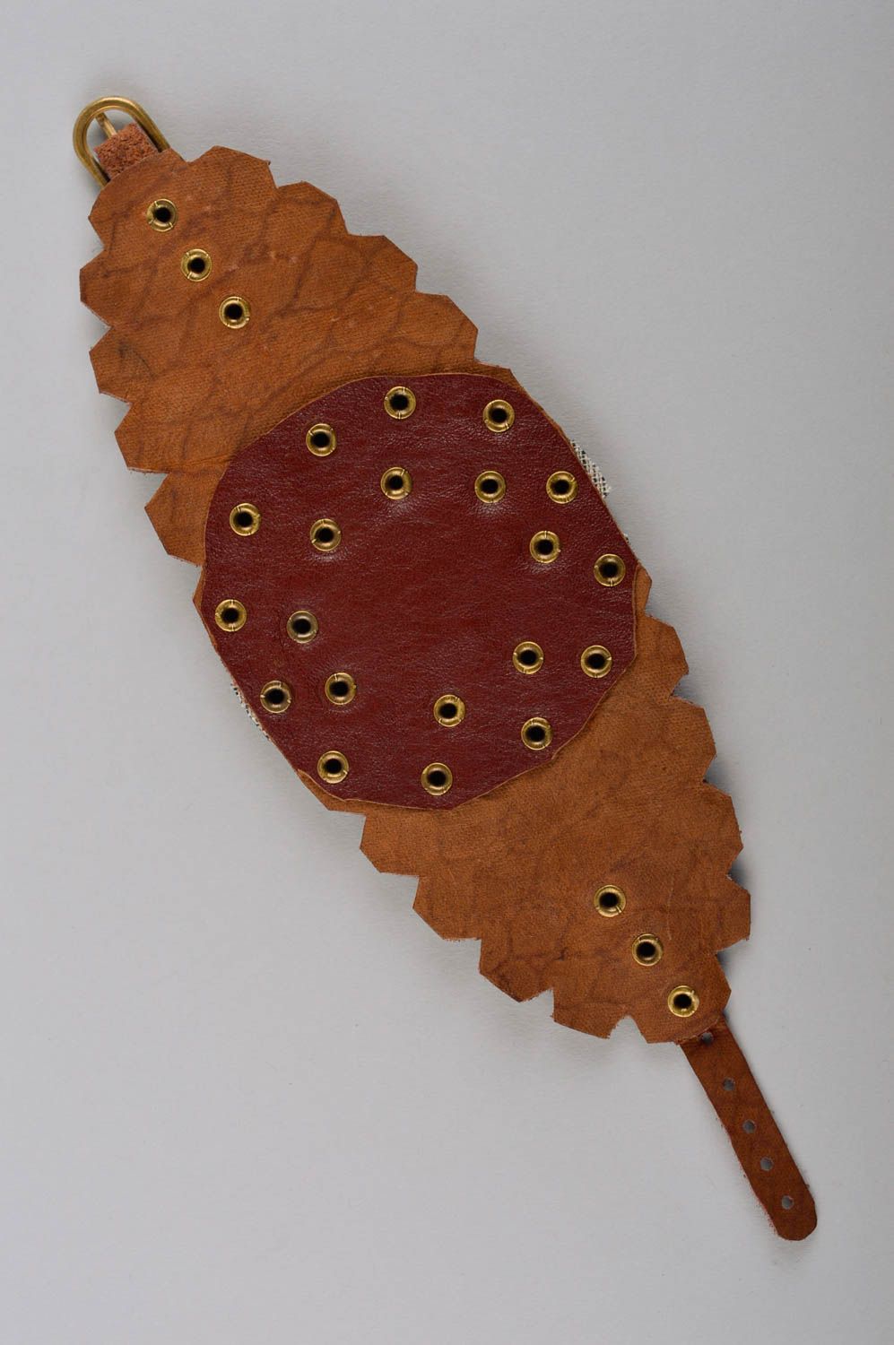 Pulsera de cuero marrón hecha a mano accesorio para mujer regalo original foto 5