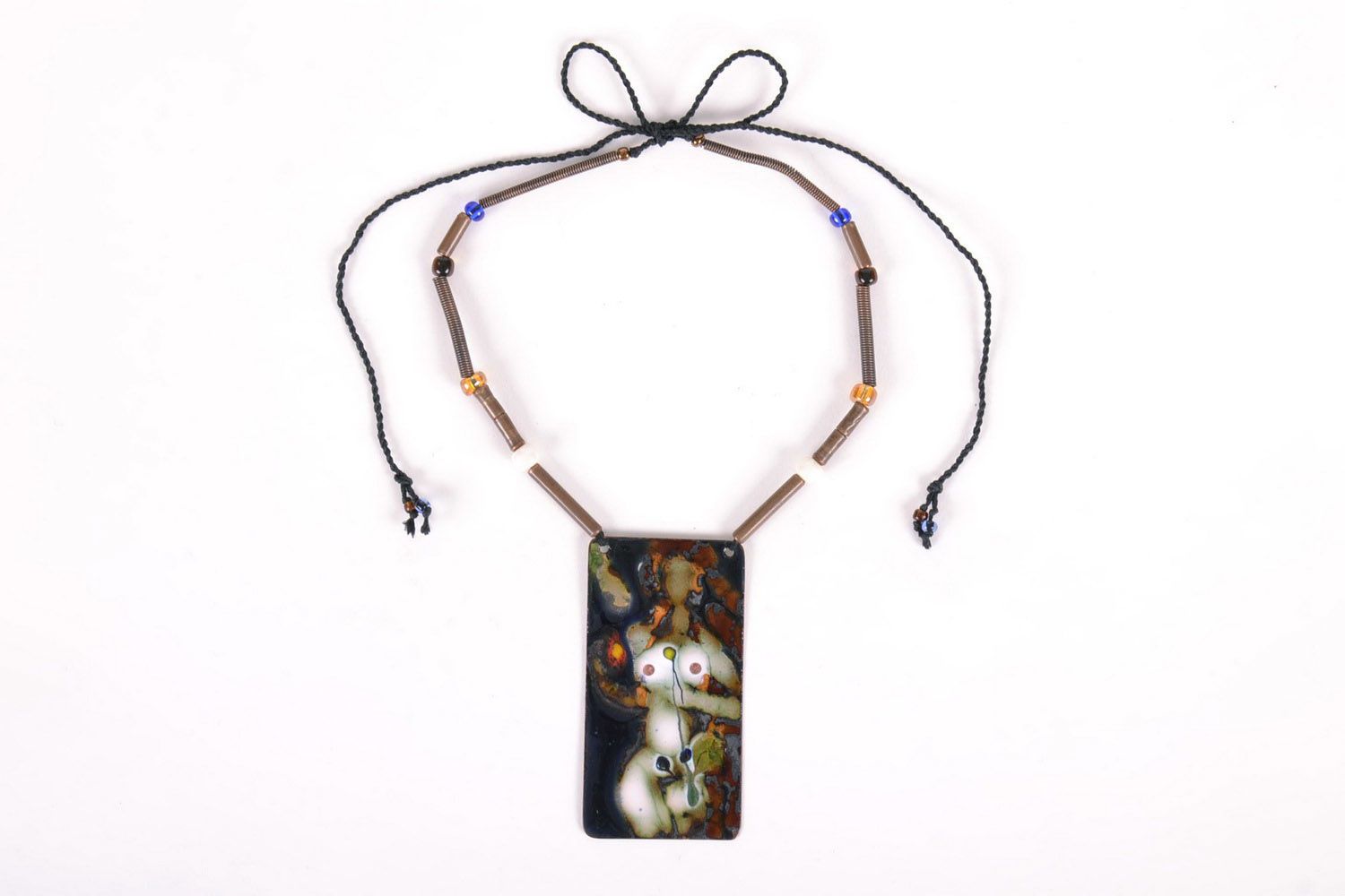 Collier pendentif fait main Nu avec fleur photo 1