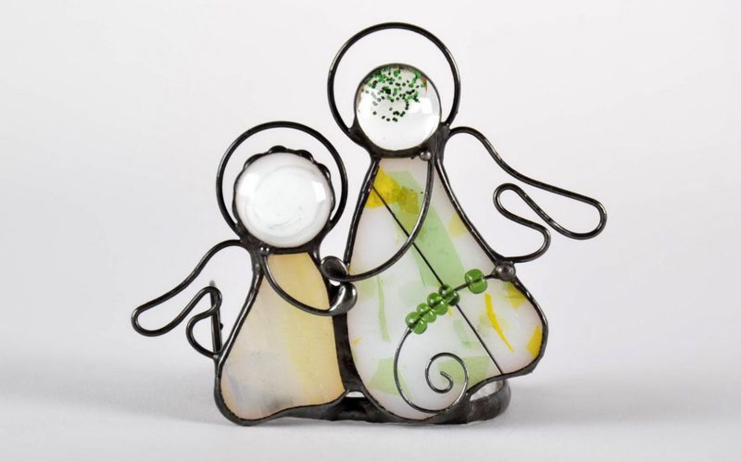 Stained glass candlestick Angels' love photo 1