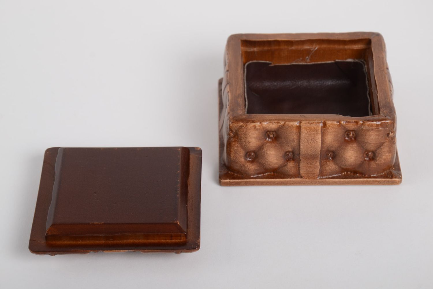 Caja de madera tallada hecha a mano decoración de interior joyero original foto 3