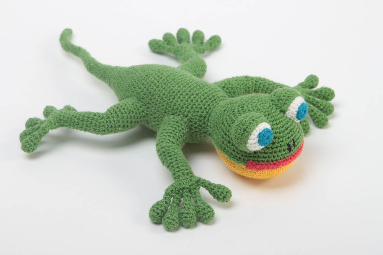 Handmade Kleinkinder Spielzeug Stoff Tier weiches Kuscheltier Salamander grün foto 2