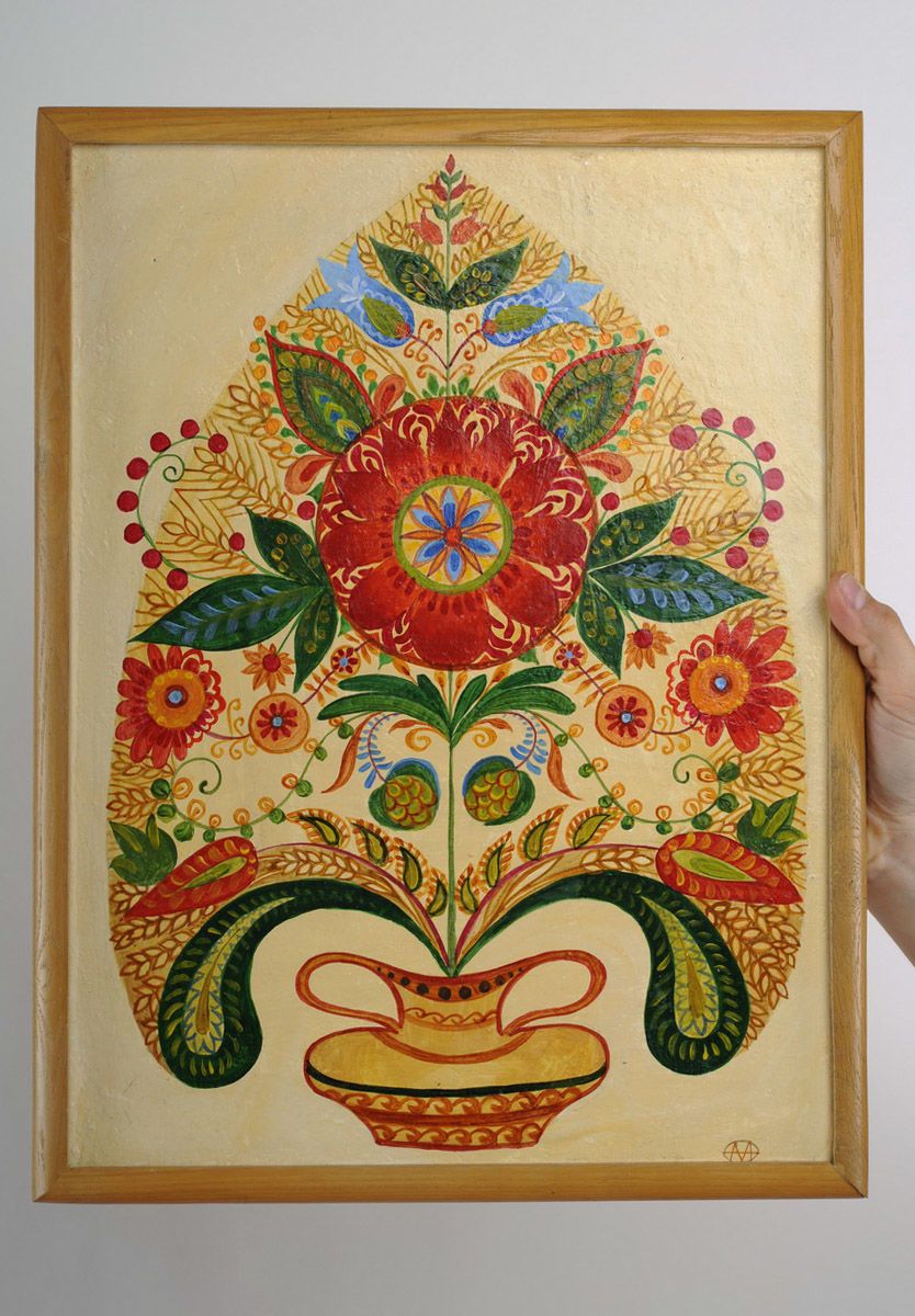 Gemälde mit Acrylfarben Blume des Ledens foto 1