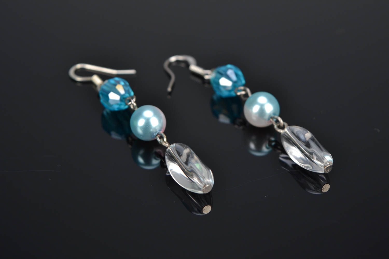 Homemade earrings with beads photo 1
