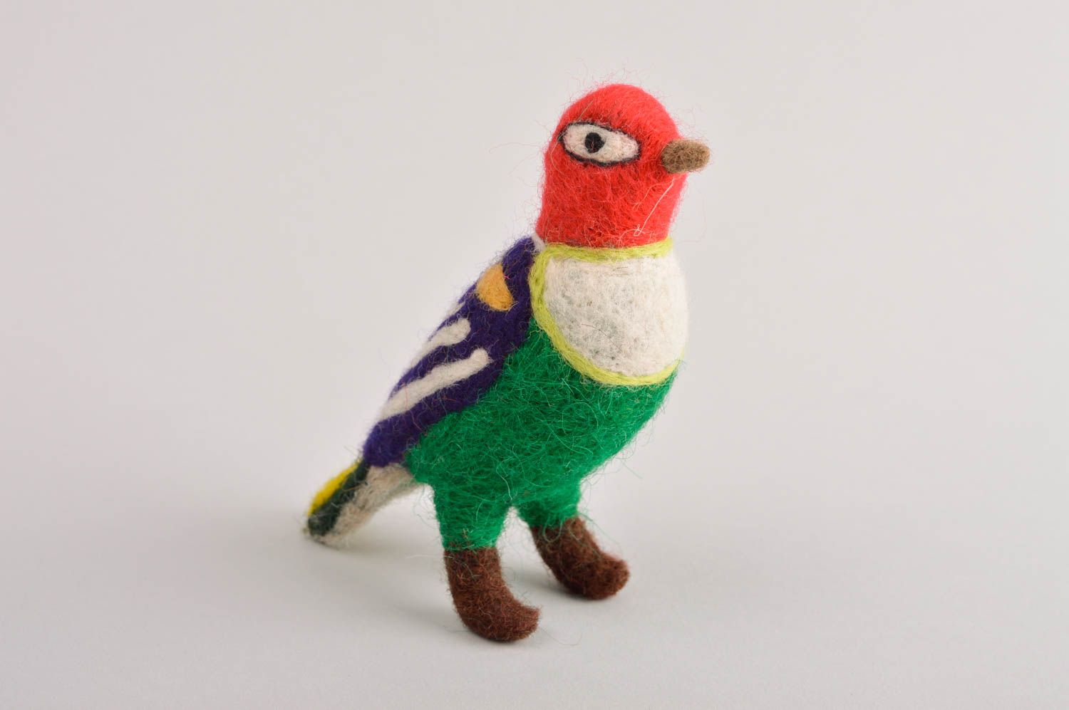 Jouet oiseau Peluche faite main en laine feutrée originale Cadeau enfant photo 2
