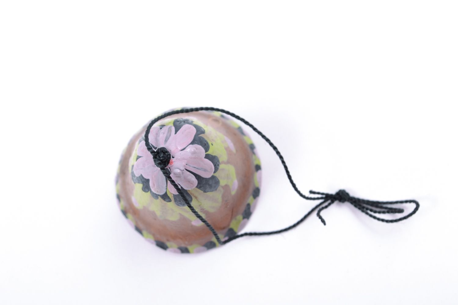 Ceramic bell with painting and cord photo 3