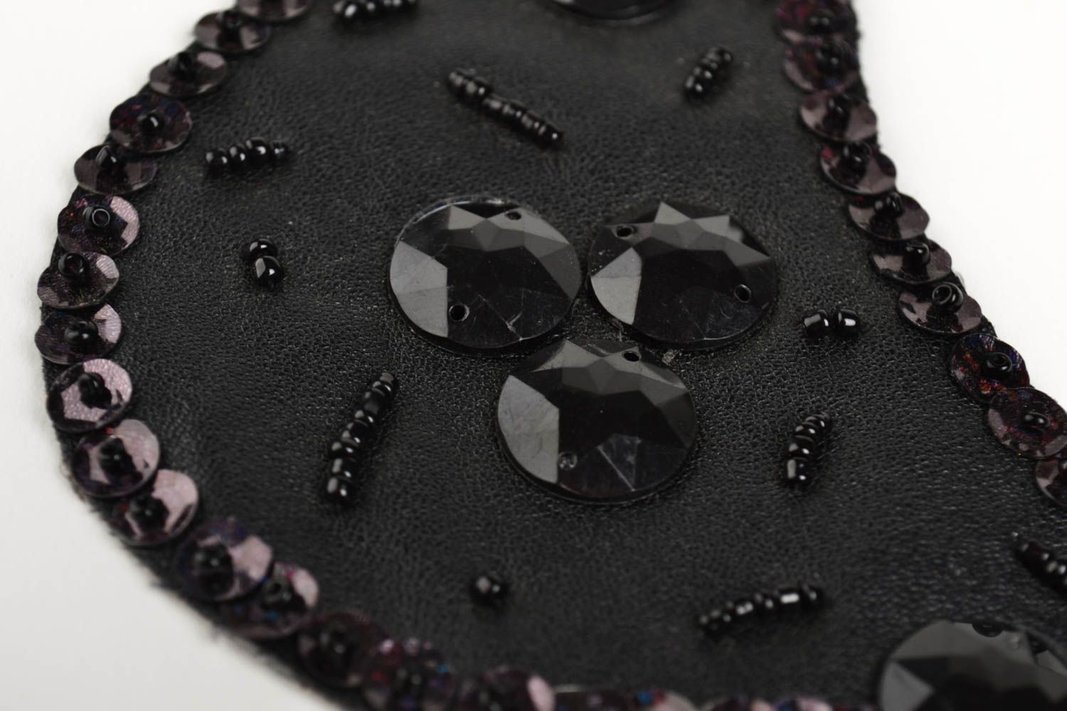 Damen Kragen handgefertigt Halsschmuck für Damen Collier Halskette in Schwarz foto 3
