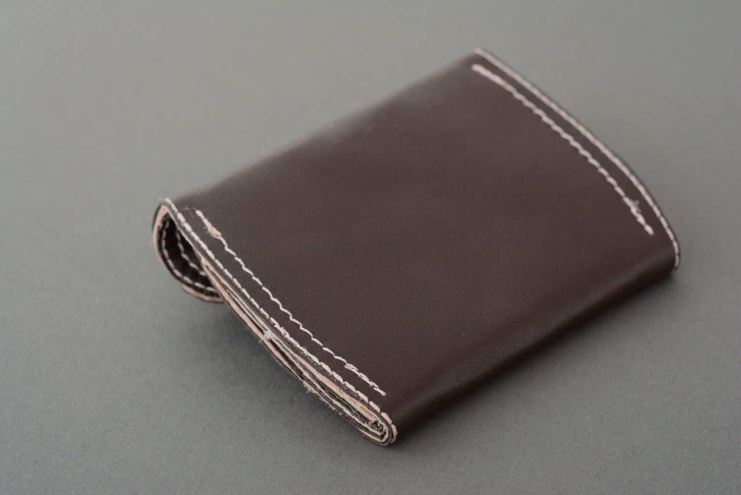 Homemade leather purse for coins photo 4