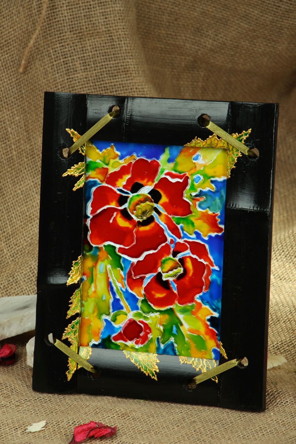 Glass painting Poppies photo 5