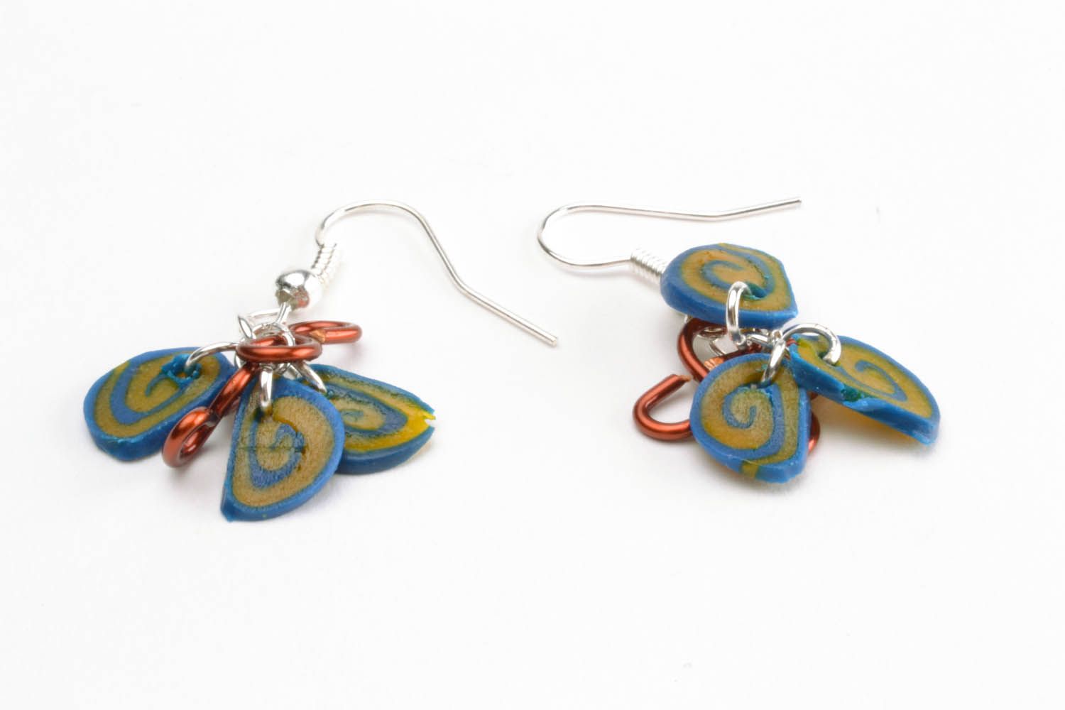 Polymer clay earrings Petals photo 2