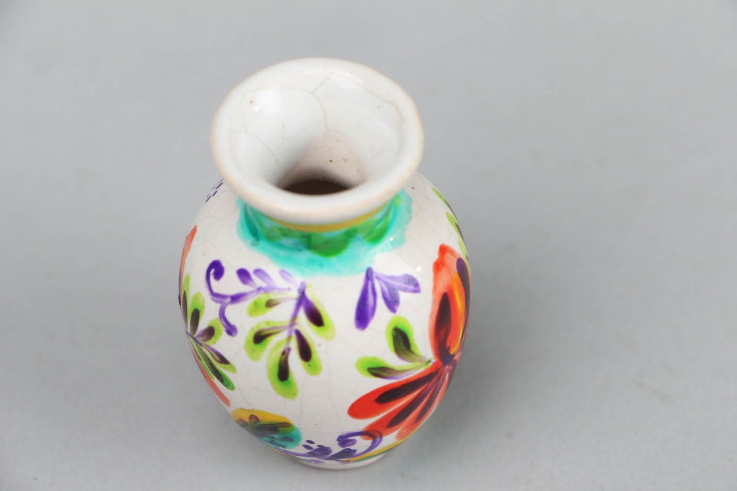 2 inches little ceramic colorful vase for shelf décor 0,09 lb photo 3