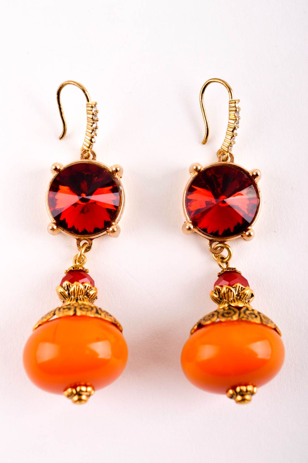Handmade earrings summer accessories evening jewelry with natural stones photo 3