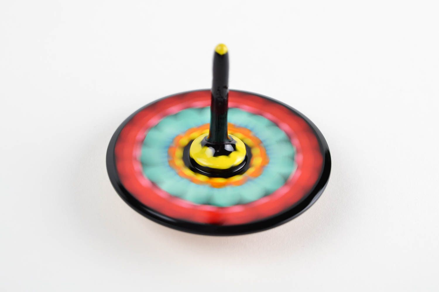 Детская юла игрушка ручной работы игрушка из натурального материала разноцветная фото 3