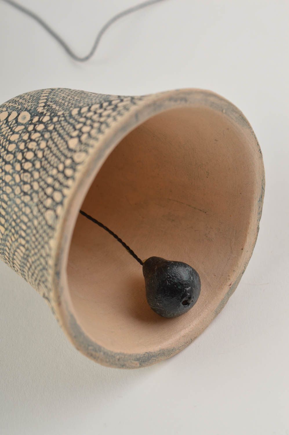 Cloche sonnette faite main Clochette à vent céramique Décoration maison photo 3