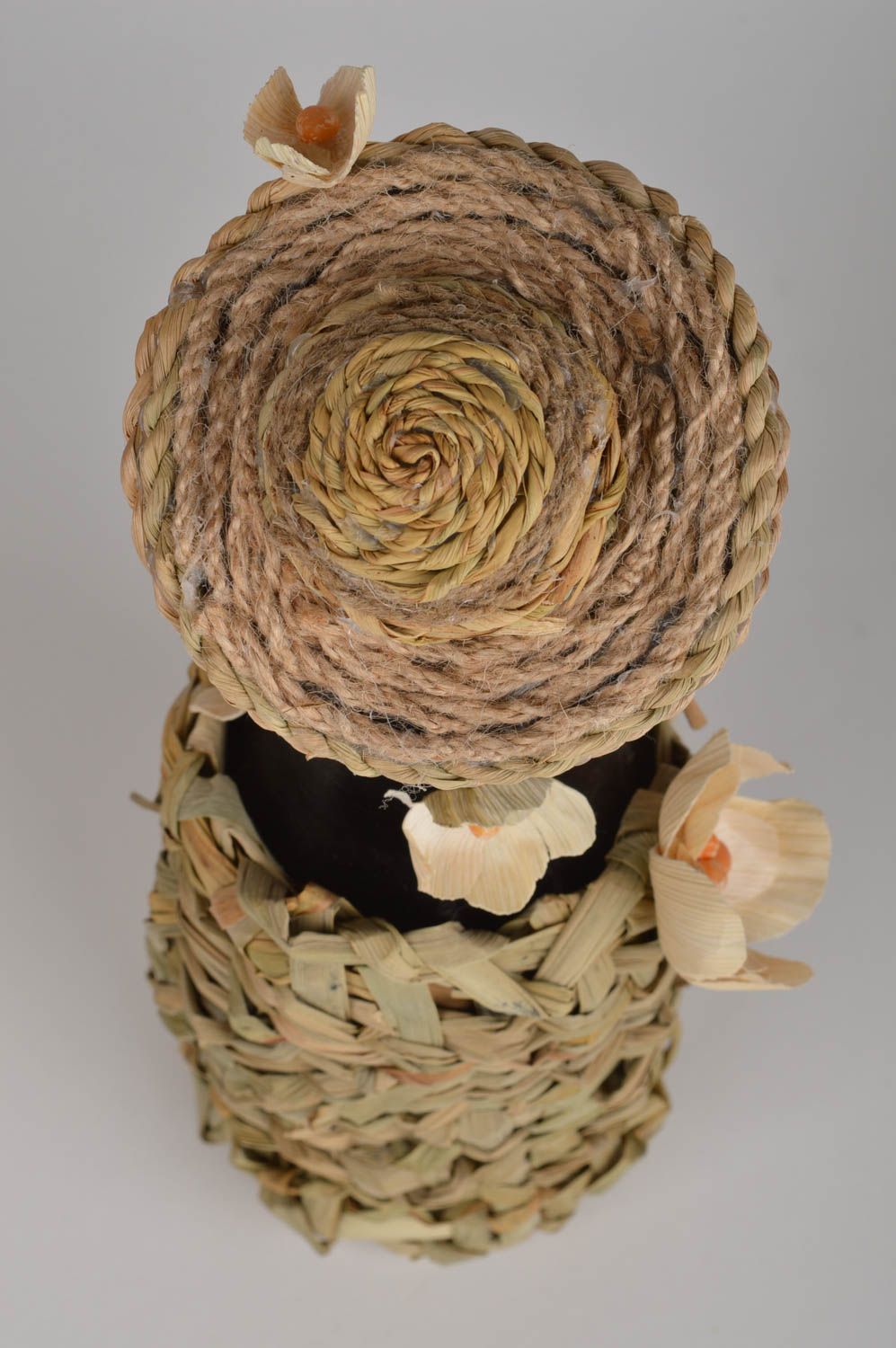Бутылка из кукурузных листьев и папье-маше декоративная настольная хэнд мэйд фото 4
