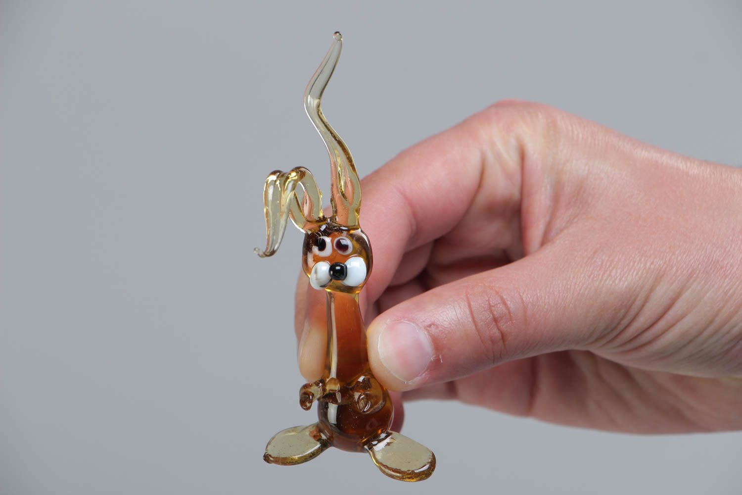 Homemade designer collectible lampwrok glass miniature figurine of rabbit photo 5