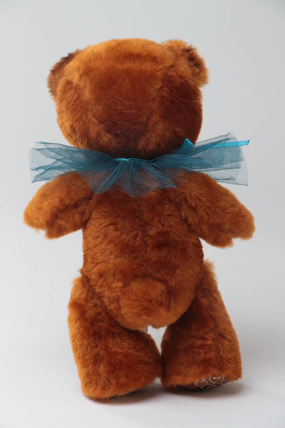Мягкая игрушка медведик из искусственного меха ручной работы авторский красивый фото 4