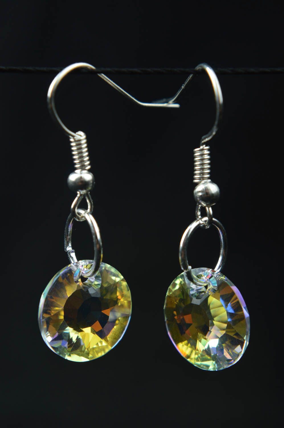 Ohrringe aus Glas handmade Ohrringe Schmuck Ohrhänger gelb Ohrringe für Damen  foto 1