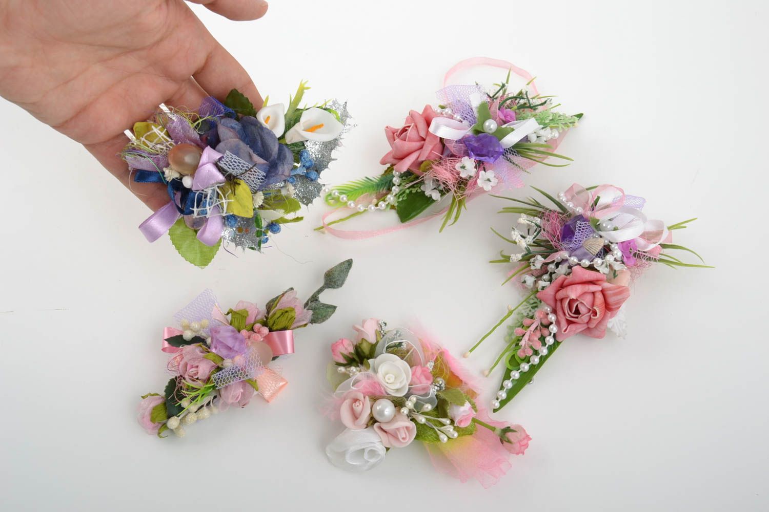 Botonier para novio artesanal accesorios de boda flores artificiales originales foto 5