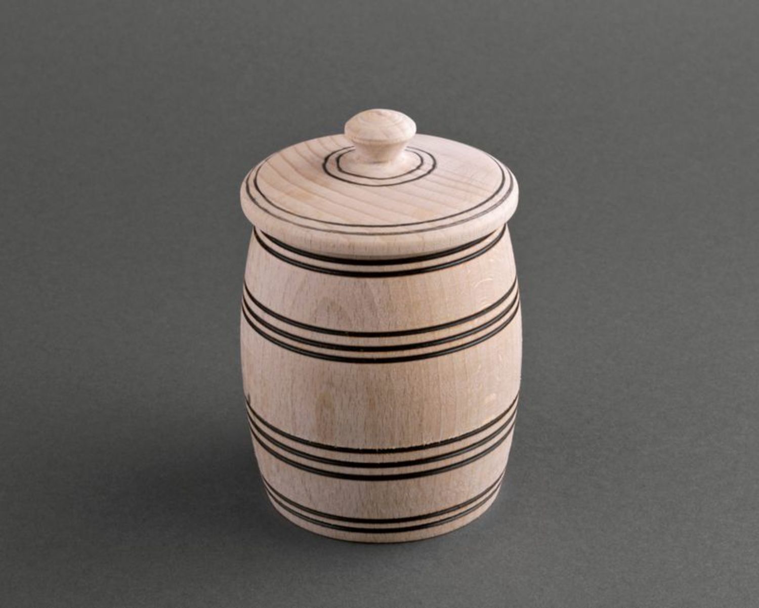 Wooden pot for species with lid photo 5