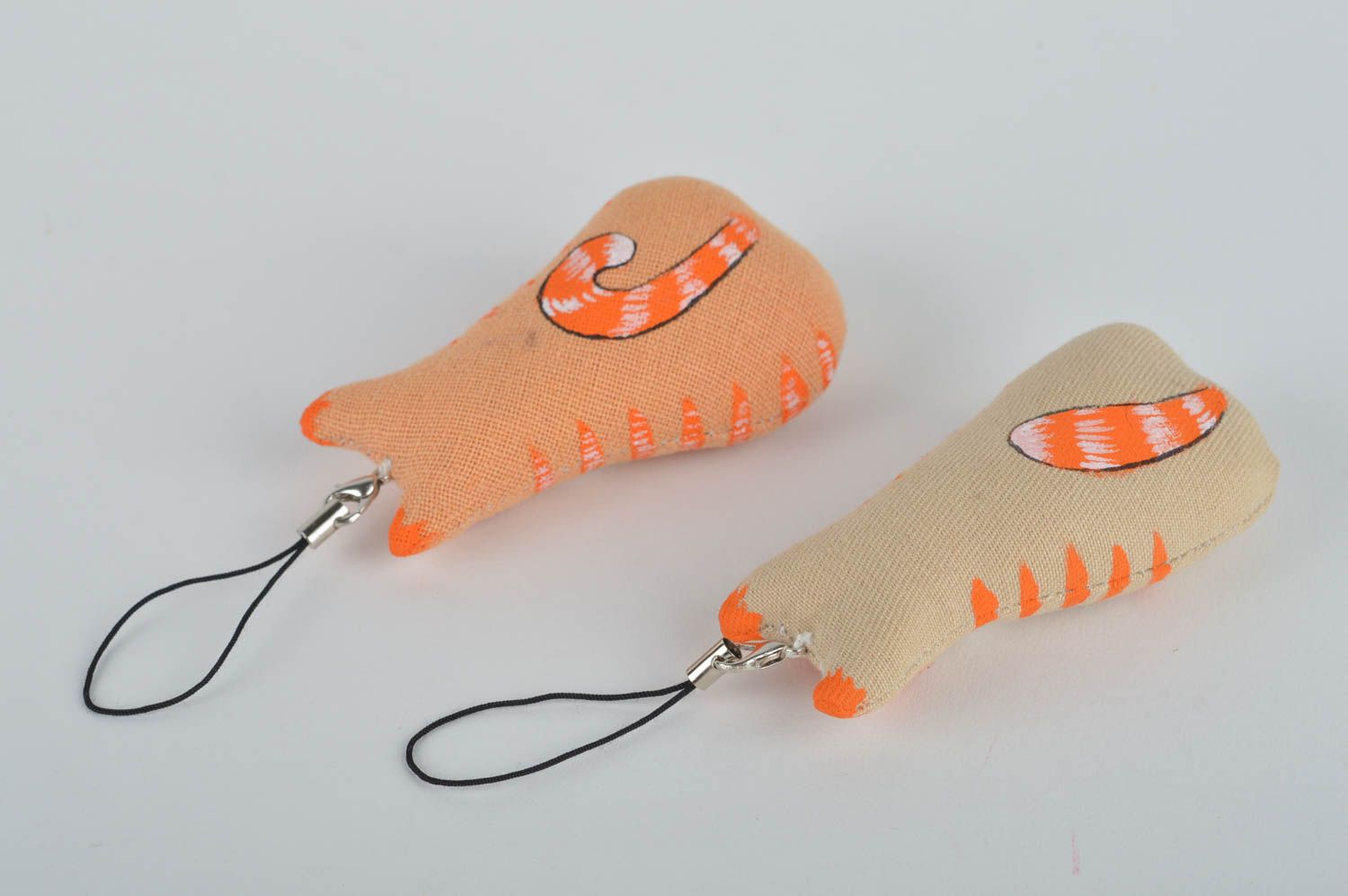 Брелки для ключей подарки ручной работы брелки-игрушки рыжие кот и кошка фото 5