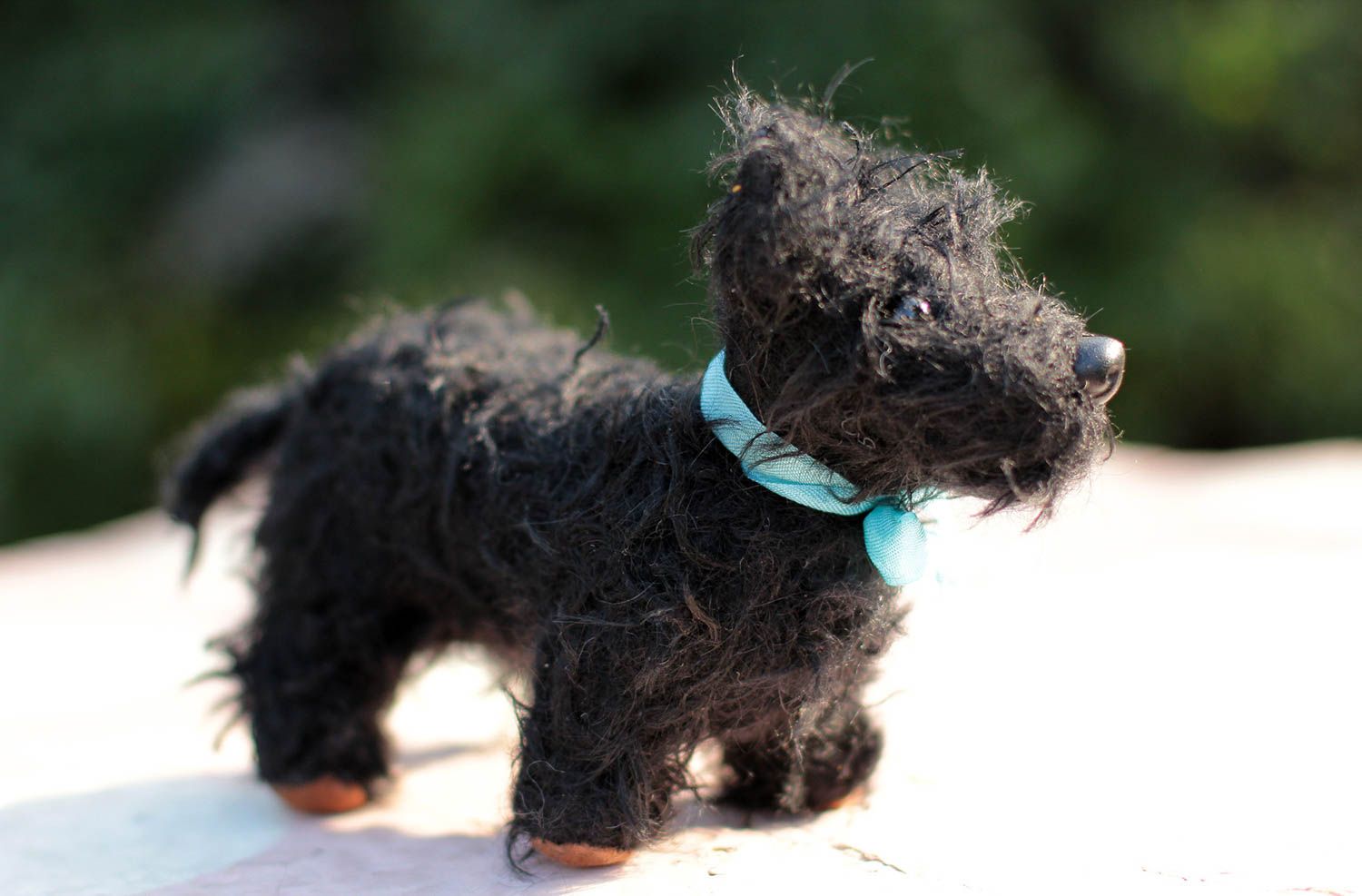 Handmade stylish dog toy unusual designer soft toy textile present for kids photo 5