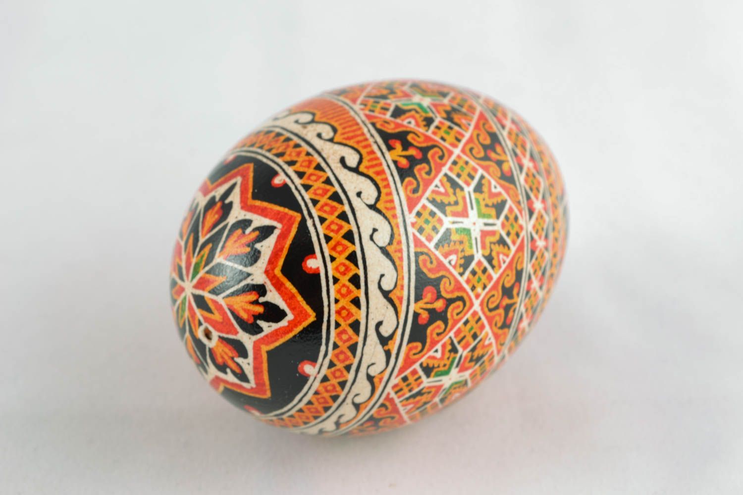 Painted goose egg with ornaments photo 2