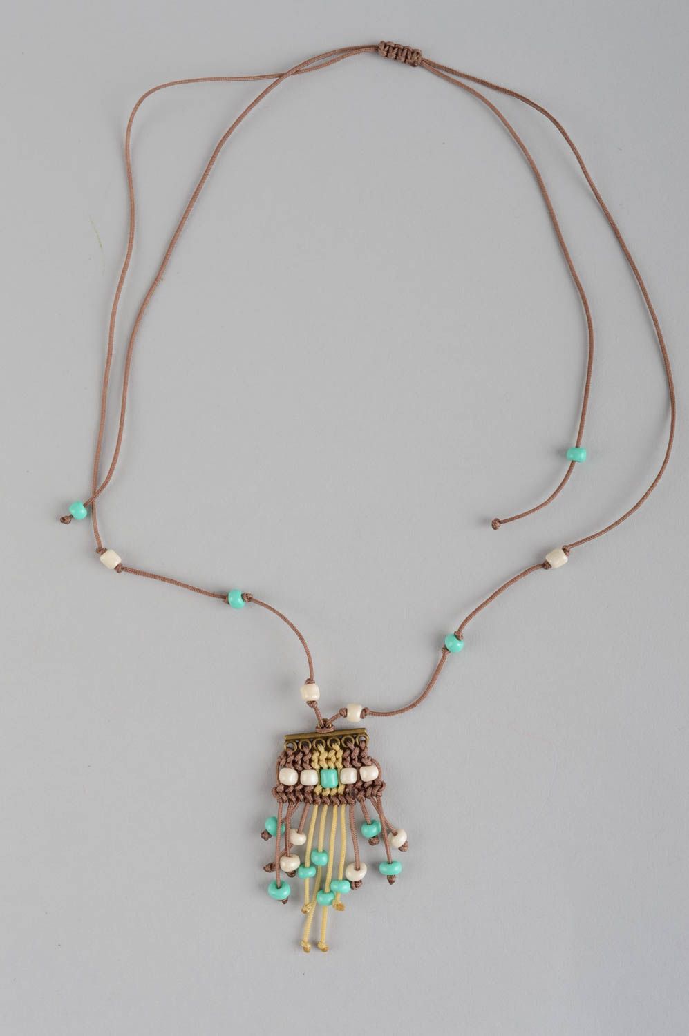 Handmade pendant designer pendant unusual gift threads pendant gift for women photo 2