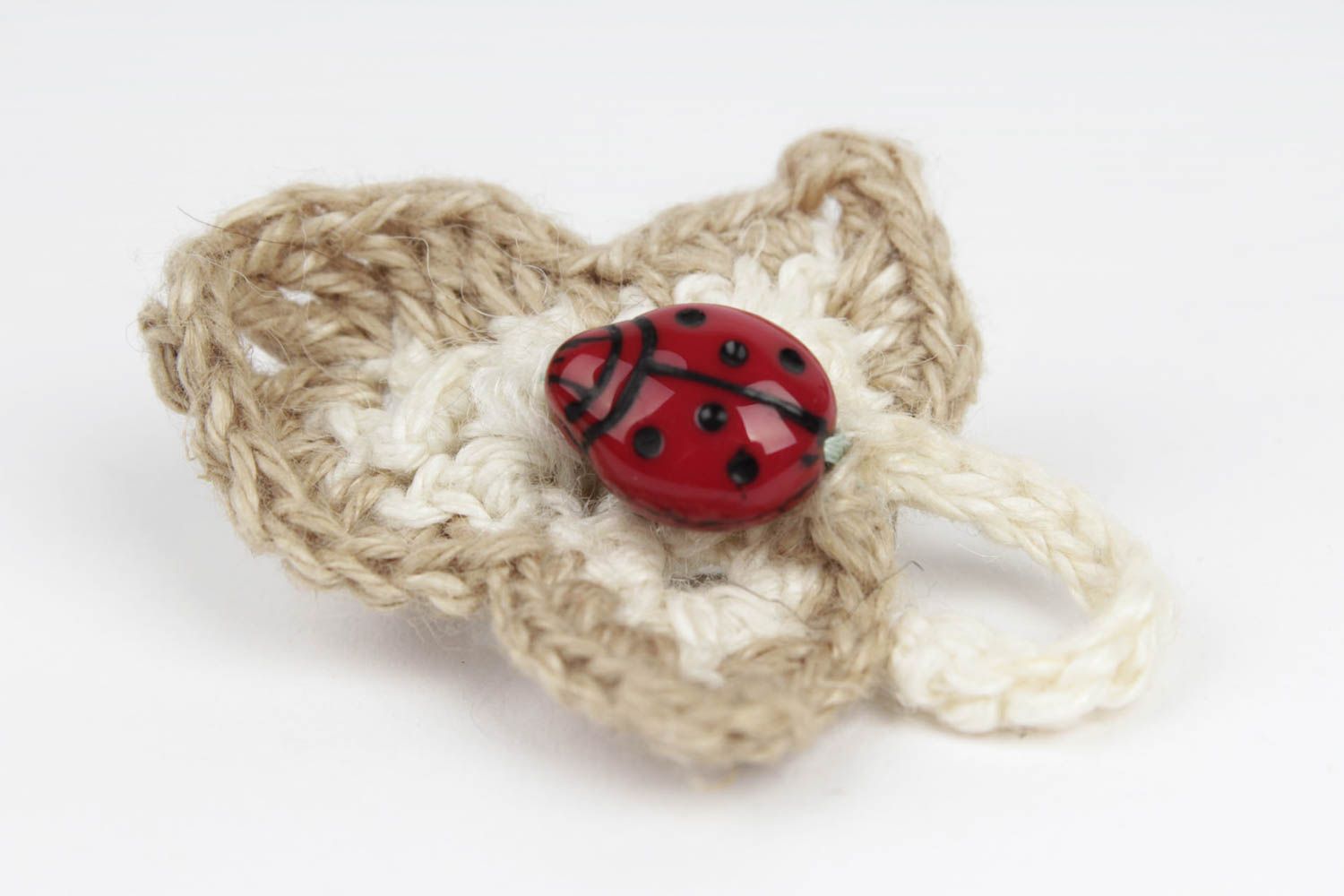 Handmade designer stylish jewelry stylish crocheted brooch flower brooch photo 4