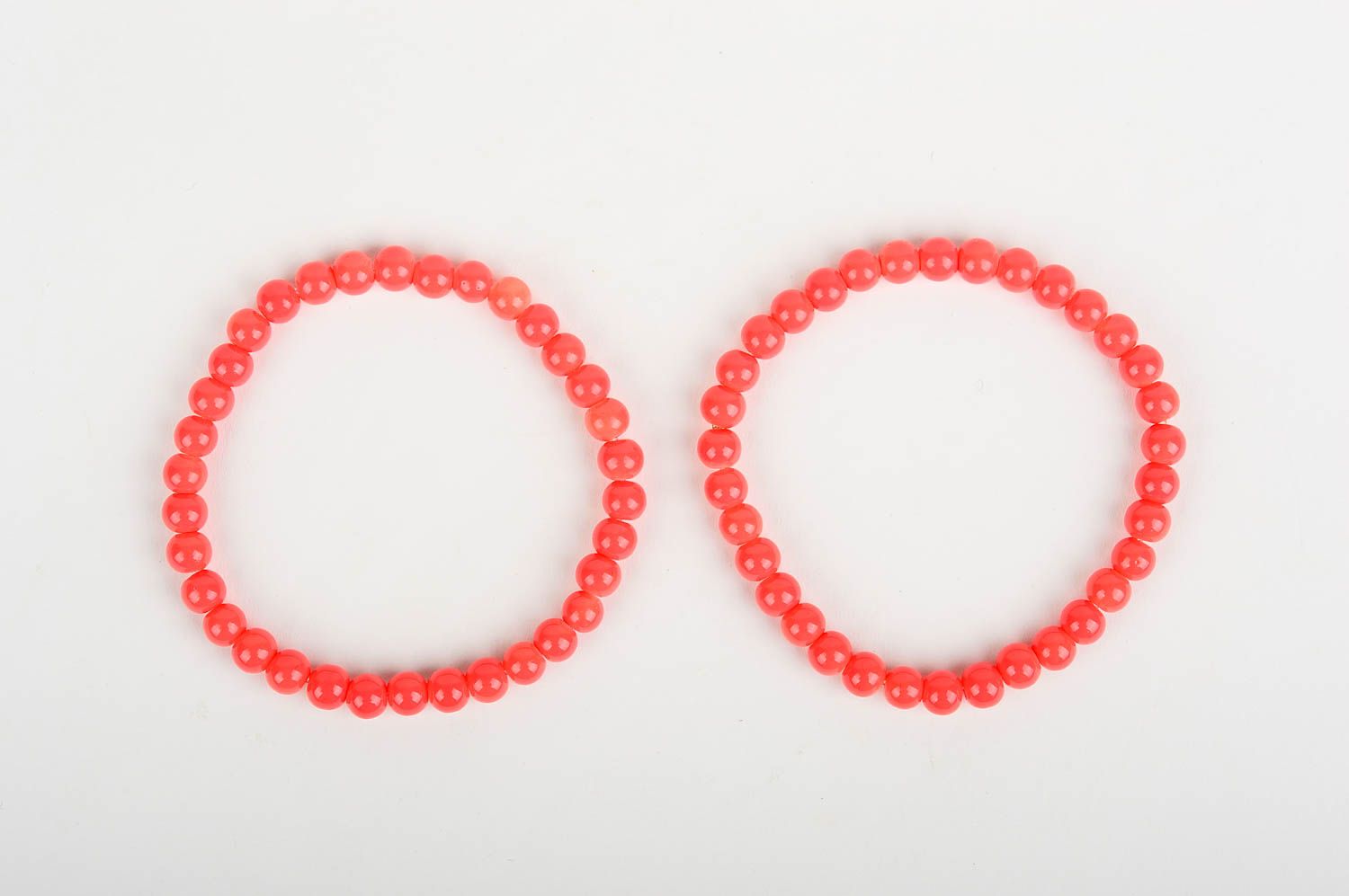Two-line of large red beads bracelet for girls photo 3