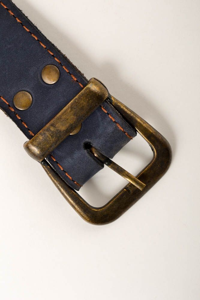 Cinturón de cuero hecho a mano ropa masculina accesorio de moda inusual foto 2