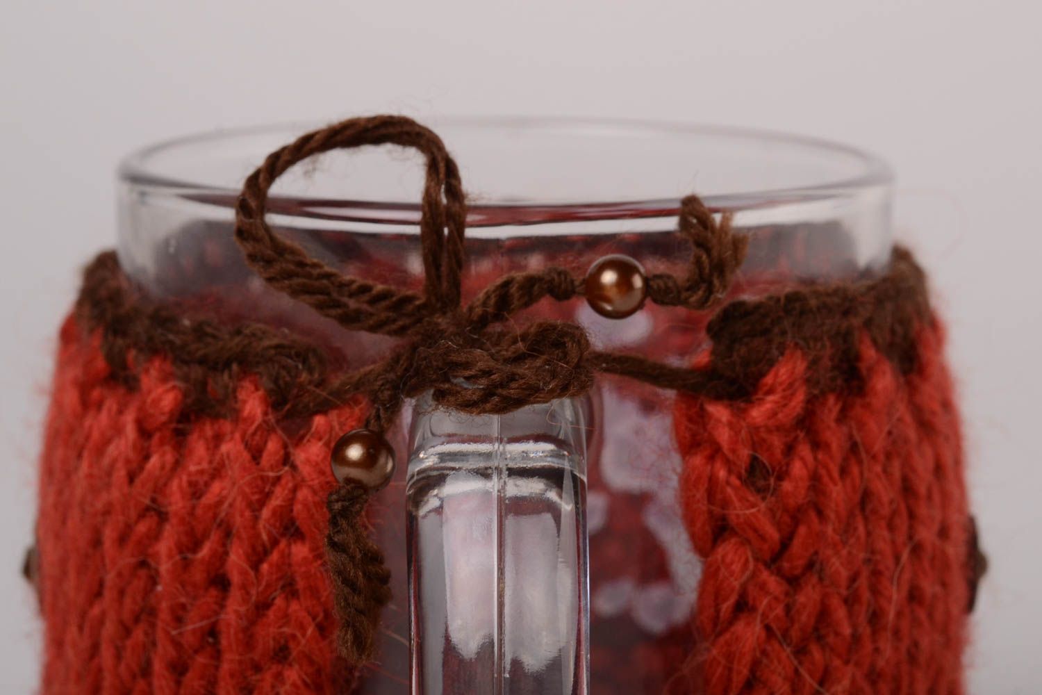Couvre-tasse tricot fait main fils acryliques crochet Pull pour mug original photo 5