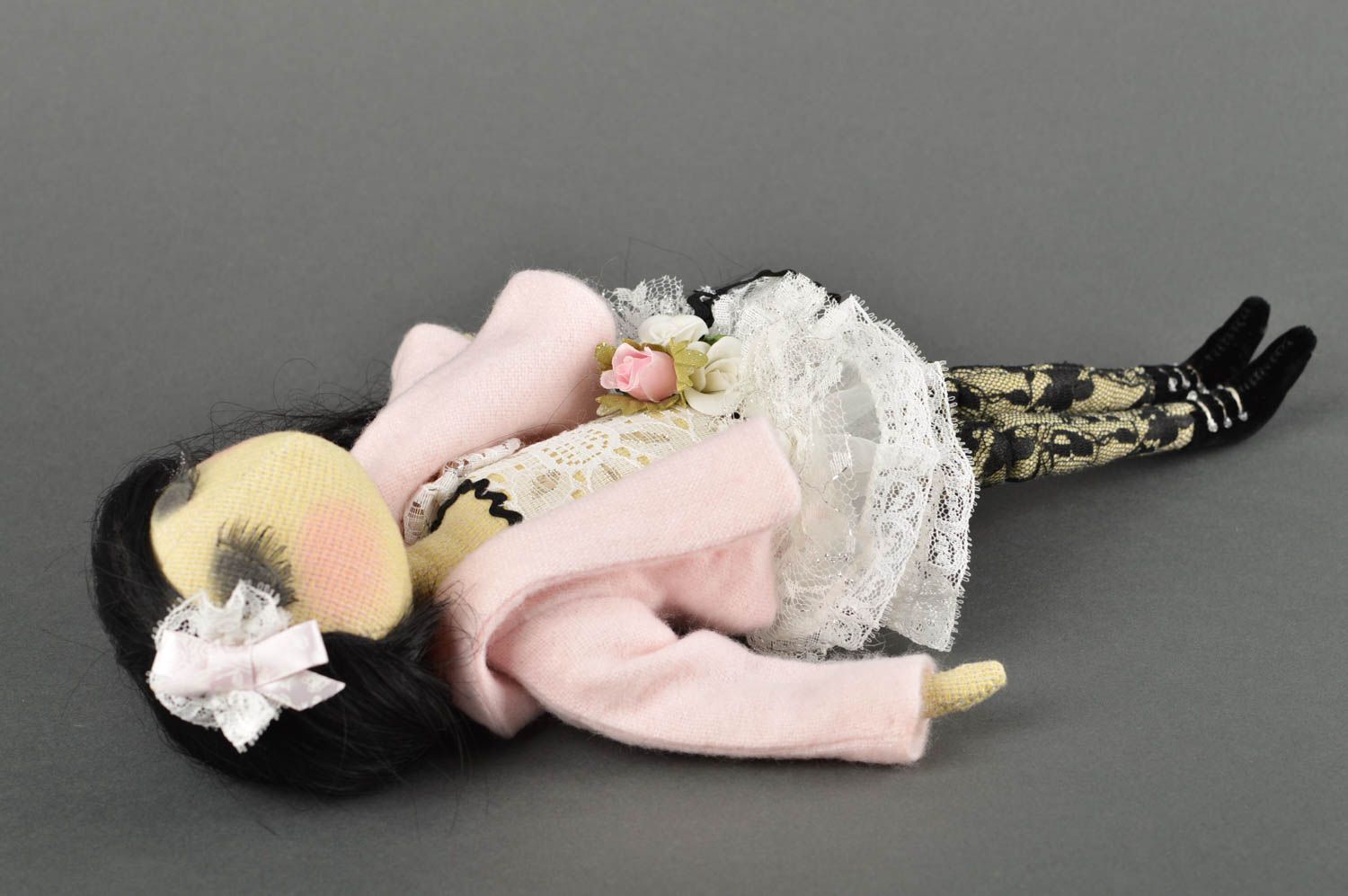 Handmade Designer Puppe Stoff Spielzeug schöne Puppe Gotische Lady künstlerisch foto 3