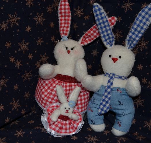 Handmade artificial fur and fabric soft toy Hare photo 3