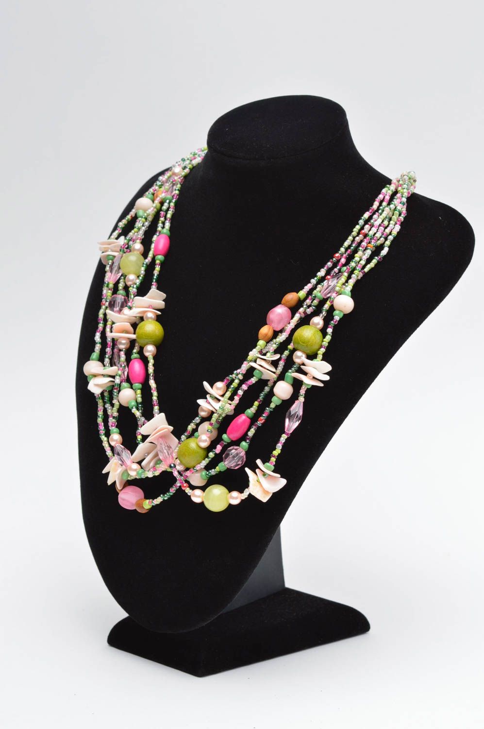 Handmade beaded necklace unusual designer necklace beautiful accessory photo 5