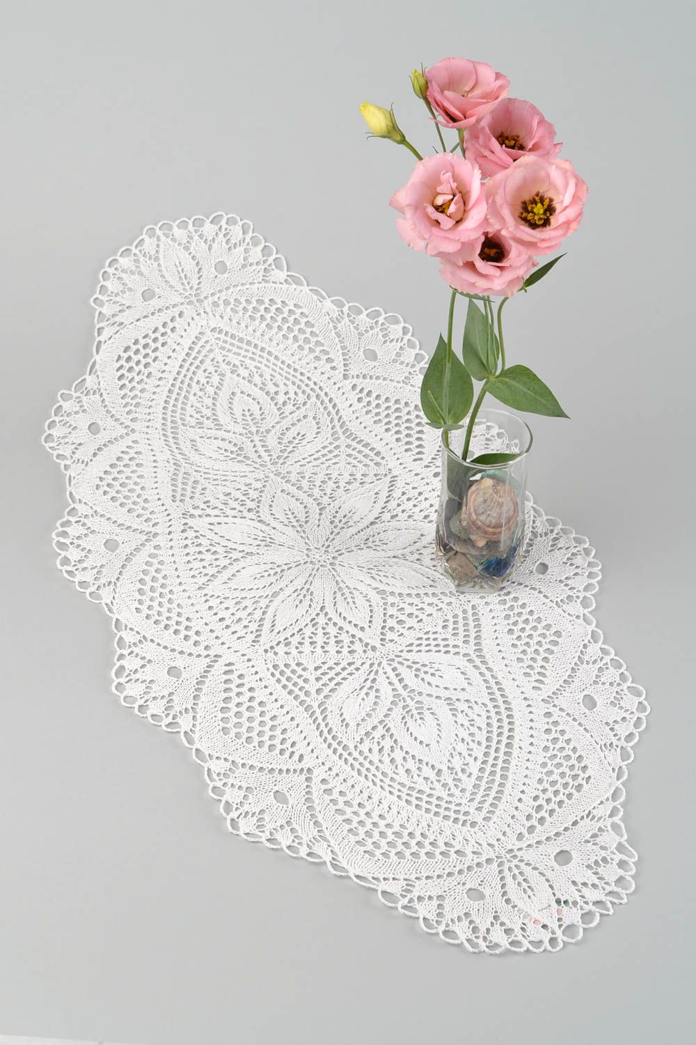 Handmade knitted napkin decorative lace napkin for coffee table interior ideas photo 1