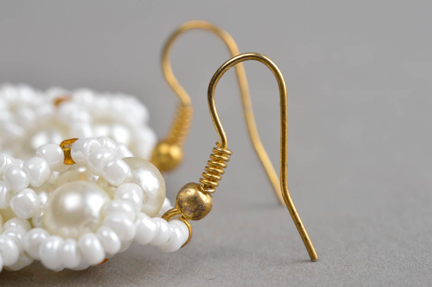 Designer beautiful earrings handmade beaded accessories unusual female present photo 4