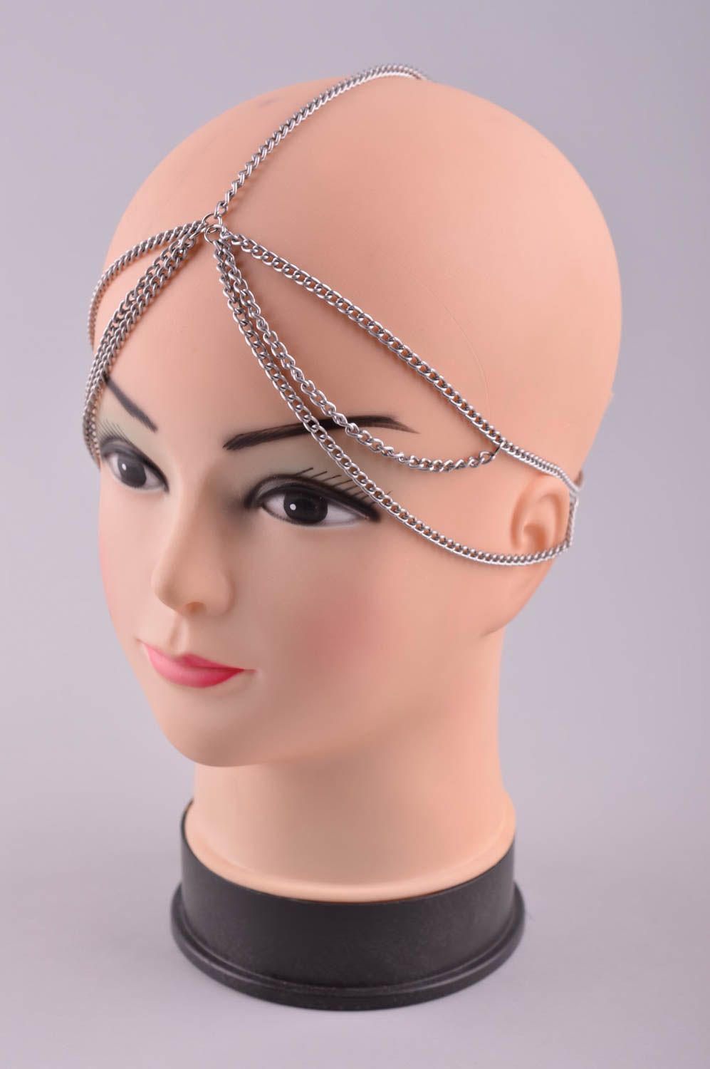 Handgefertigt Kopf Kette Damen Modeschmuck Haar Accessoire aus Metall schön foto 2