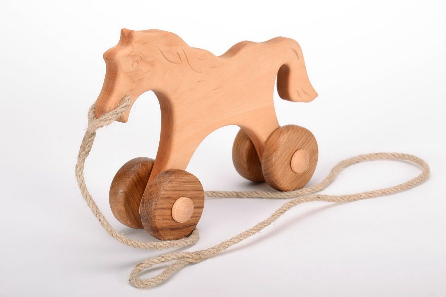 Wooden horse on a string photo 3