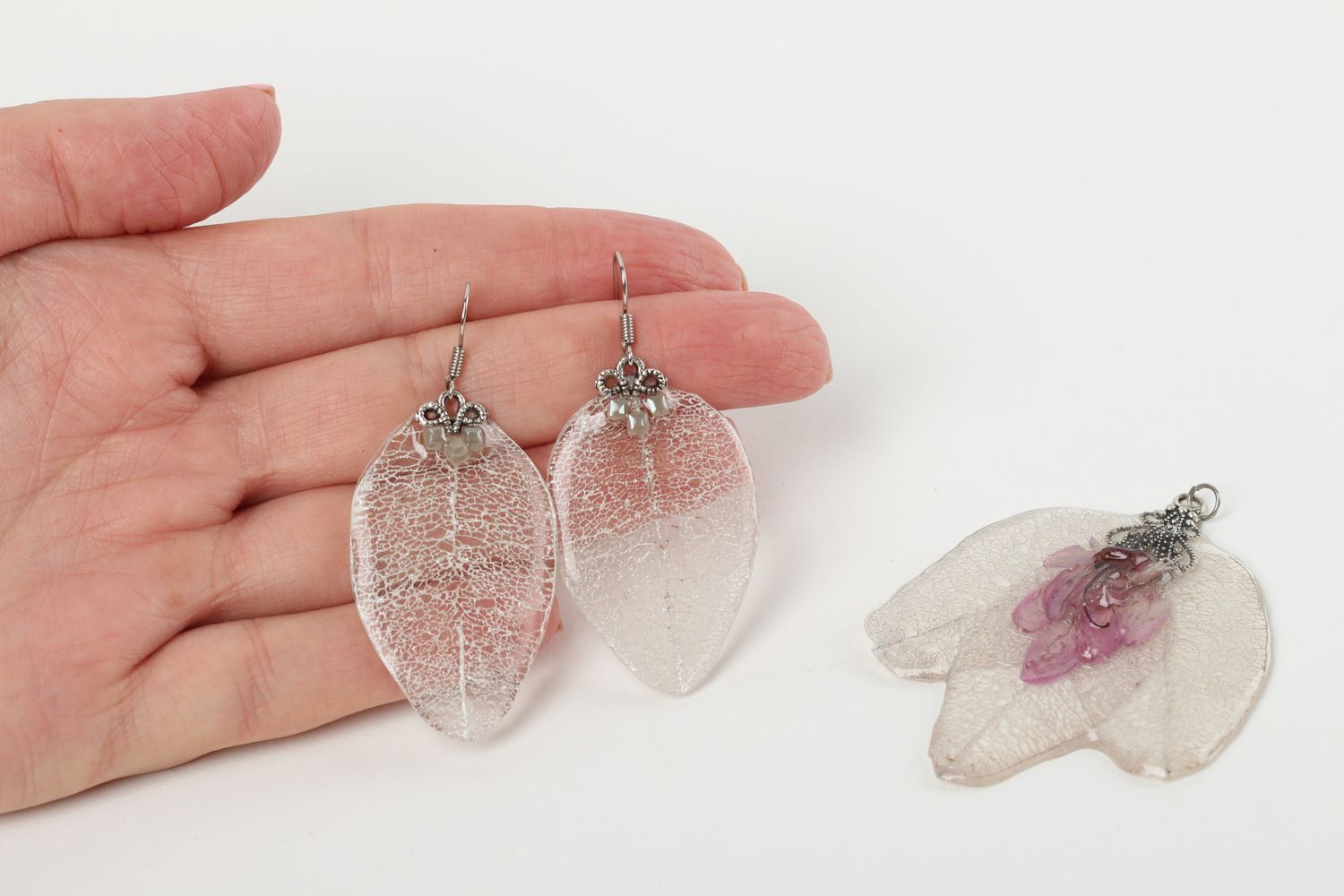 Handmade pendant handmade earrings with charms designer jewelry unusual gift photo 5