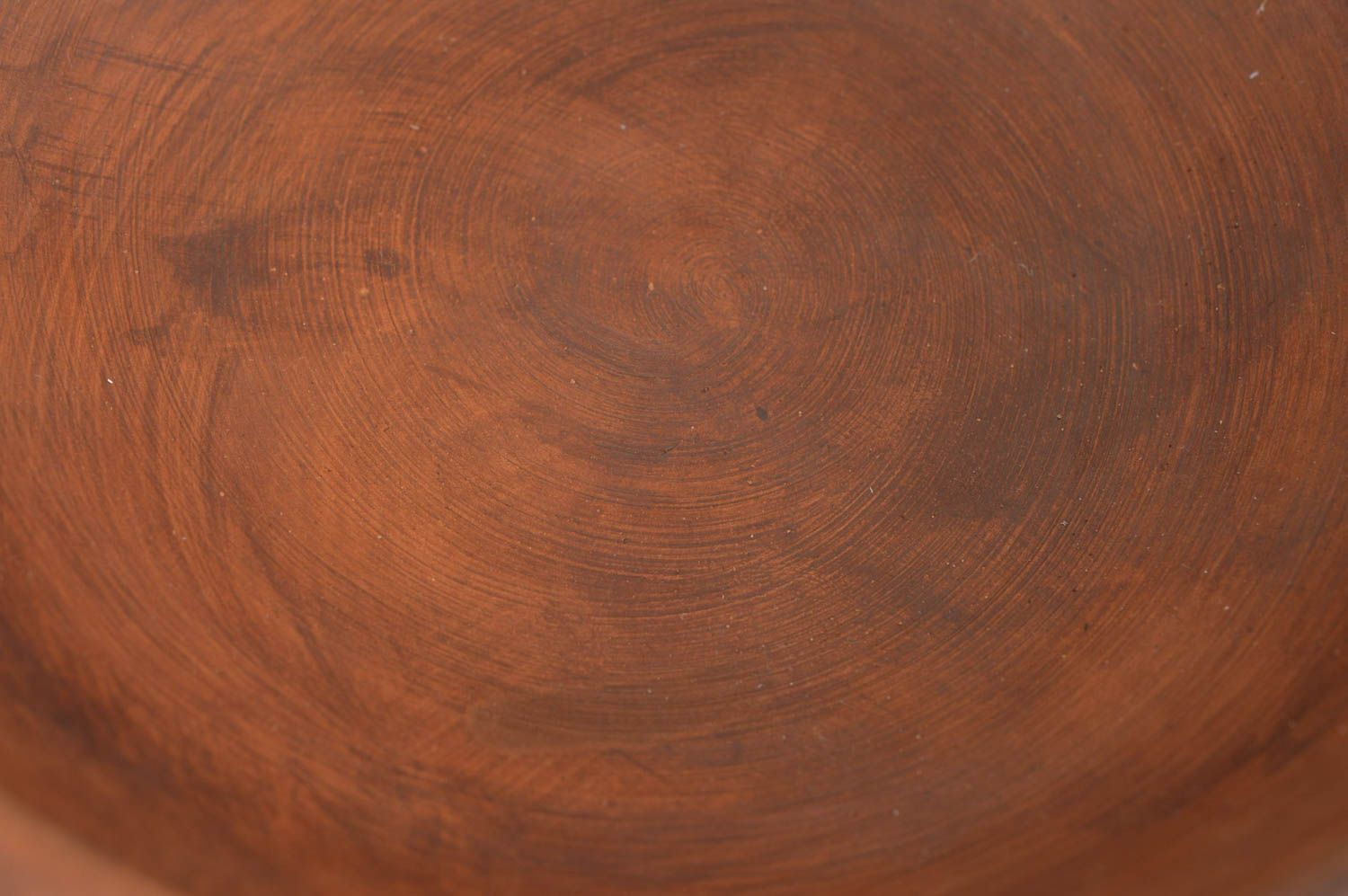 Bol en céramique creux large brun ornementé fait main original pour fruits  photo 5