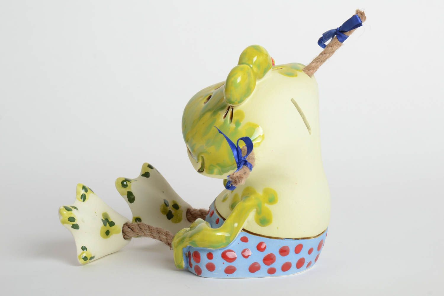 Keramik Handarbeit Spardose Frosch Geschenk Idee lustige Sparbüchse Souvenir  foto 5